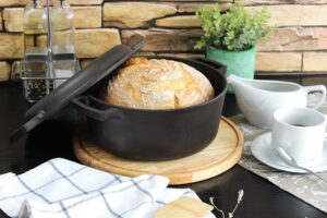 4BIG.fun Faitout en fonte avec couvercle Ø 28 cm - 6 l - Casserole Traditionnelle en Fonte 2 en 1 - Cocotte en Fonte avec Couvercle