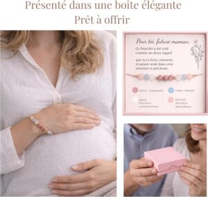 Bracelet Future Maman Pierre Naturelle - Cadeau Grossesse