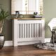 Cache-radiateur Vida Designs moderne à lattes MDF blanc
