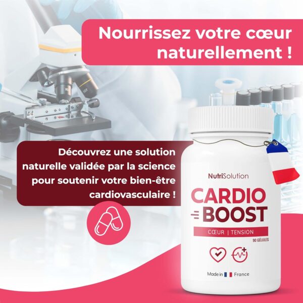 Cardio Boost : Formule Naturelle de Soutien Cardiovasculaire - Pour la Circulation, l'Energie et le Bien-Etre Cardiaque - 90 gelules