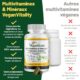 Multivitamines et mineraux vegan Source renforcee de vitamine C, vitamine k2, B12 et fer - 180 pilules vegan multivitamines. 6 moi
