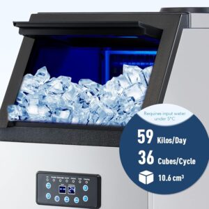 Machine à glaçons commerciale CREWORKS 58 kg/24h inox