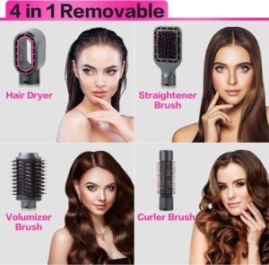 4 en 1 WeChip Brosse Soufflante, Brosse Chauffante pour secher, volumiser, lisser, boucler Ion negatif Brosse Seche Cheveux redu