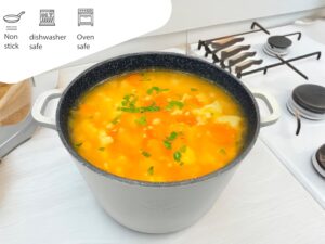 81EuafgK6BL._AC_SL1500_.jpg Royal Swiss Marmite induction - Poele induction avec Poignees amovibles - Ø 28 cm 10,5 litres - Casseroles a soupe avec couvercle