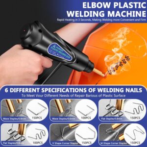 POWZOO 80W Soudage plastique Machine,Kit de Reparation avec 800Pcs 6 Sortes Agrafeuse Chaud,Soudure Plastique,Reparation de Pistolet