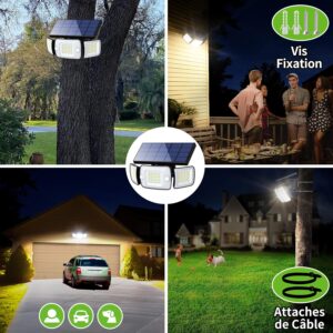 intelamp Lampe Solaire Exterieur 6000mAh Lumiere Solaire Exterieure avec Detecteur de Mouvement 1200LM IP65 Eclairage Exerieur Solai