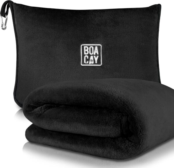 BOACAY Couverture de Voyage Douce et Chaude pour Avion et Voiture - Essentiel pour Les Longs Vols pour Femmes, Hommes, Enfants - Ore