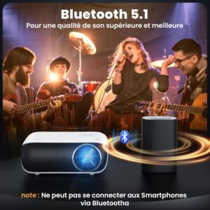 81FNFbmenwL._AC_SL1500_.jpg HOPVISON Videoprojecteur 4K Supporte, Projecteur Home Cinema 9500 lumens avec Bluetooth 5.1, Mini Retroprojecteur Natif 1080P pour E