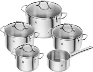 Set 5 marmites ZWILLING inox induction, 4 couvercles