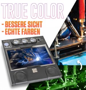 IPOTOOLS J500A Casque de soudage Automatique avec True Colour, Casque de soudage Solaire, 2 capteurs de qualite superieure, Grand Ch