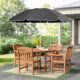 Sekey Parasol de Jardin 160 cm GRS Certifie Reglable en Hauteur Inclinaison, UPF50 avec Polyester Recycle Impermeable 8 Balei