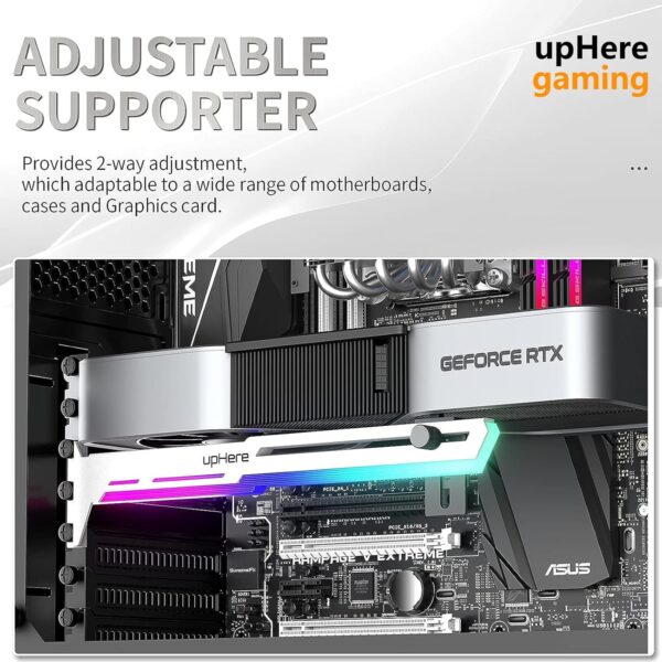 upHere gaming G276WTARGB GPU ARGB LED Sync Adjustable According to Graphics Card Support for Video Card Support Stiffener