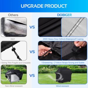 DOBIGER Housse Barbecue Exterieur, Barbecue Gaz, Oxford, Bache de Protection BBQ avec Cordon Ajustable, Anti-Vent, Anti-UV, Impermea