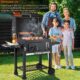 81I4PSKdJJL._AC_SL1500_.jpg Barbecue Charbon de Bois, Chariot a Barbecue XXL, Grand Grill XXL a Charbon avec Couvercle, Roues et Thermometre, Reglable en Hauteu