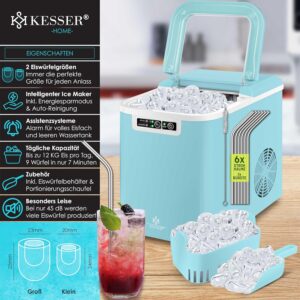 Machine à glaçons KESSER inox 12 kg/24h, prête en 7 min