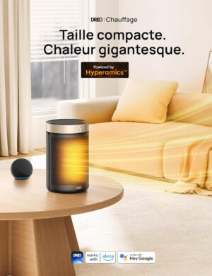 Dreo Chauffage d'appoint, chauffage electrique soufflant economique avec thermostat, minuterie 1-12H, mode eco, chauffage ceramique