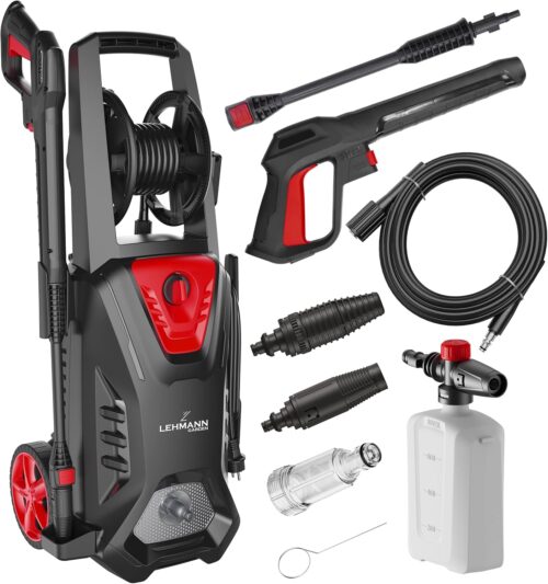 LEHMANN Missouri Nettoyeur haute pression avec pompe en aluminium, 2200 W, max. 240 bar, debit 480 lh, tuyau de pression 10 m, acce