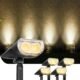 Linkind StarRayS Lampe Solaire Exterieur 3000K Blanc Chaud LED Projecteur Solaire 350 Lm, MarcheArret Automatique,IP67 Etanche, Sta