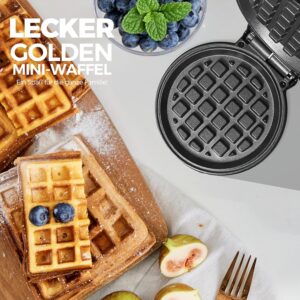 Mini gaufrier antiadhésif rétro rose – gaufres classiques
