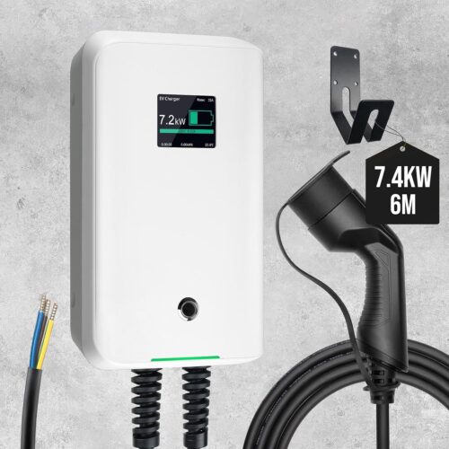 Morec 7kw ev Charger Single Phase Type 2 32A Charging Station EU Standard wallbox IEC 62196-2 with Power Cable for Distribution Box