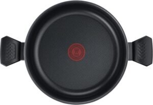 Tefal Faitout 24 cm (4,7 L) couvercle verre, Tous feux sauf induction, Revetement antiadhesif, Fabrique en France, Easy Cook Cle