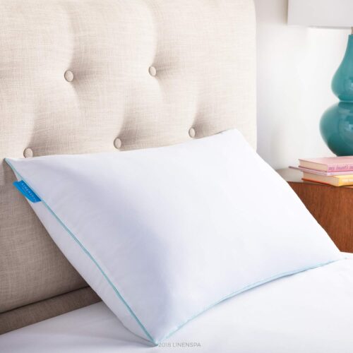 Linenspa Foam Flakes Pillow with Cooling Gel Cushion Memory Pillow Shape 40 x 60 cm, White