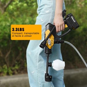 PUFIER Nettoyeur Haute Pression sans Fil 30Bar - Double Batterie 20V - Portable Puissant (Yellow)