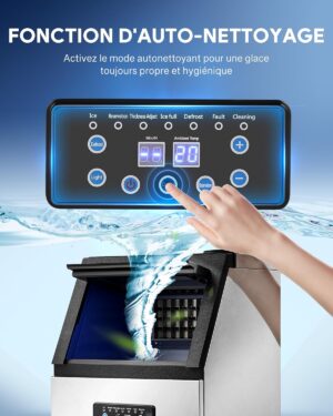 81Kg2We-lzL._SL1500_.jpg Machine à glaçons commerciale CO-Z 58 kg/24h, écran LCD