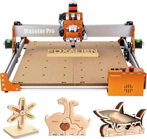 Machine de Gravure CNC FoxAlien Masuter Pro, Routeur a Bois 3-axes tout En Aluminium pour Graver Le Bois, L'acrylique, Le MDF, Le ny