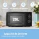 Comfee' CM-M202CC(BK) Four a micro-ondes compact avec la capacite de 20 litres, 700 W avec Commande manuelle, Convenable pour petite