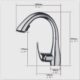 Robinet de cuisine professionnel nickel brossé 360°