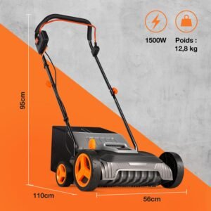 Brosse électrique gazon artificiel VonHaus 1500W, 5 hauteurs