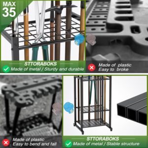 Garden Tool Organizer for Garage - Holds 35 Long Tools
