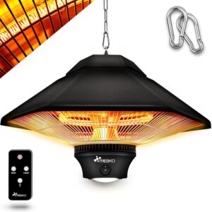 TRESKO Chauffage Radiant Mural Infrarouge 1200W Telecommande Affichage LED Radiateur Rayonnant Electrique de Terrase 2 Niv
