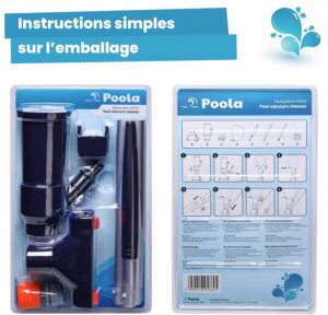 Poola Pool Vacuum Cleaner, Pool Floor Cleaner, 5 Piece Handle Included (140 cm), Bottom Vacuum Cleaner, Pool Vacuum Cleaner, Pool Cl