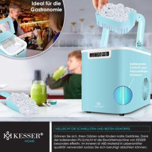 Machine à glaçons KESSER inox 12 kg/24h, prête en 7 min