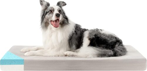 ZENAPOKI Coussin Chien Memoire de Forme - Tapis Chien Grande Taille 110x70x9cm, Housse Lavable - Lit pour Chien Orthopedique, Antide