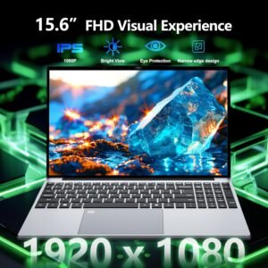 Win11 Laptop, 15.6 Inch Laptop 16GB LPDDR4 RAM 512GB SSD, Celeron N5095 CPU, BacklitUnlock Keyboard, 180Flip 1080P Laptop Screen,