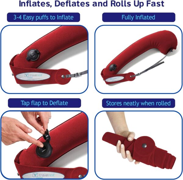TRAVELREST Oreiller ultime de voyage et de corps, appuie-tete, voiture, bus, train, sieste au bureau, camping, fauteuils roulants, c