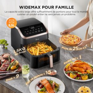 Midea 8L Multifunction 8-in-1 Air Fryer, Frying, Roasting, Baking, Reheating and Dehydration