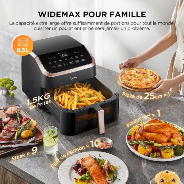 Midea 8L Multifunction 8-in-1 Air Fryer, Frying, Roasting, Baking, Reheating and Dehydration