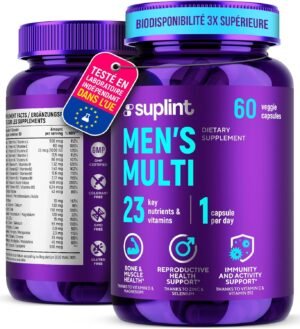 81OhVBd5wIL._AC_SL1500_.jpg Multivitamines Homme - Complément Vit A,C,D,E,B12 & Zinc