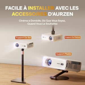 AURZEN Eazze D1 Official NetfIix, Doiby, Auto FocusKeystone, HDR10, Mini Portable Bluetooth WiFi Projector, Full HD 1080P Video Pro