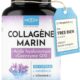 Premium Collagene Marin Complex 1000mg hautement dose Acide Hyaluronique - 120 Caps Coenzyme Q10, Zinc, Cuivre, Manganese, Vitam