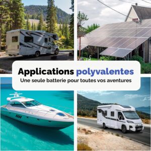 Batterie AGM 120Ah Caravan Edition Batterie Voiture 12v Solution Energetique Solaire Batterie Decharge Lente pour Camping-Car Enfant