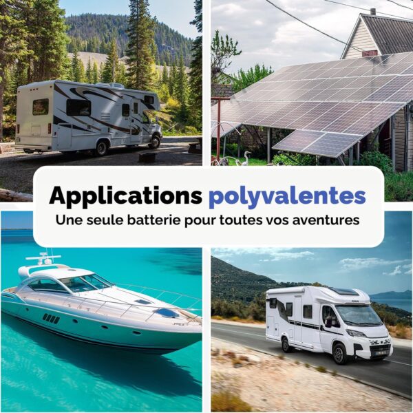 Batterie AGM 120Ah Caravan Edition Batterie Voiture 12v Solution Energetique Solaire Batterie Decharge Lente pour Camping-Car Enfant