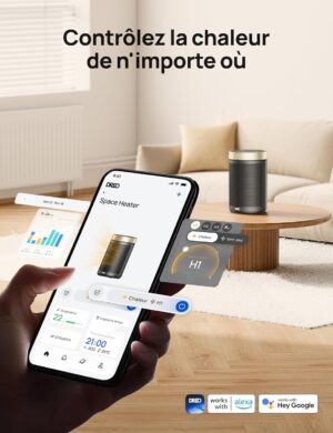 Dreo Chauffage d'appoint, chauffage electrique soufflant economique avec thermostat, minuterie 1-12H, mode eco, chauffage ceramique