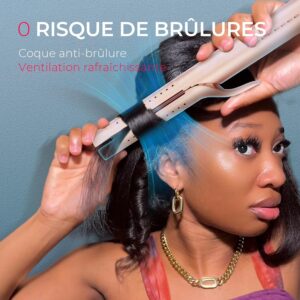 81Poi2BYExL._AC_SL1500_.jpg TYMO Airflow Lisseur Boucleur a Cheveux 2 en 1 - Fer a Lisser et Boucler Ionique 32 mm pour Lissage Rapide ou Boucles Durables avec