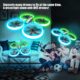 Q9s Drone Enfant,Helicoptere Telecommande avec Lumieres Bleues et Vertes et Deux Batteries,RC Quadricoptere avec Maintien d'Altitude