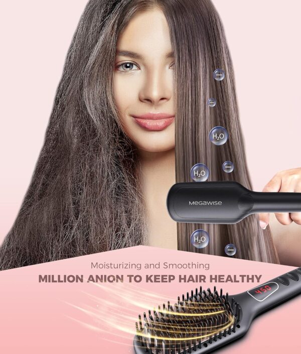 Brosse lissante ionique en ceramique MEGAWISE Pro pour salon de coiffure Technologie de chauffage rapide MCH 20 s avec arret autom